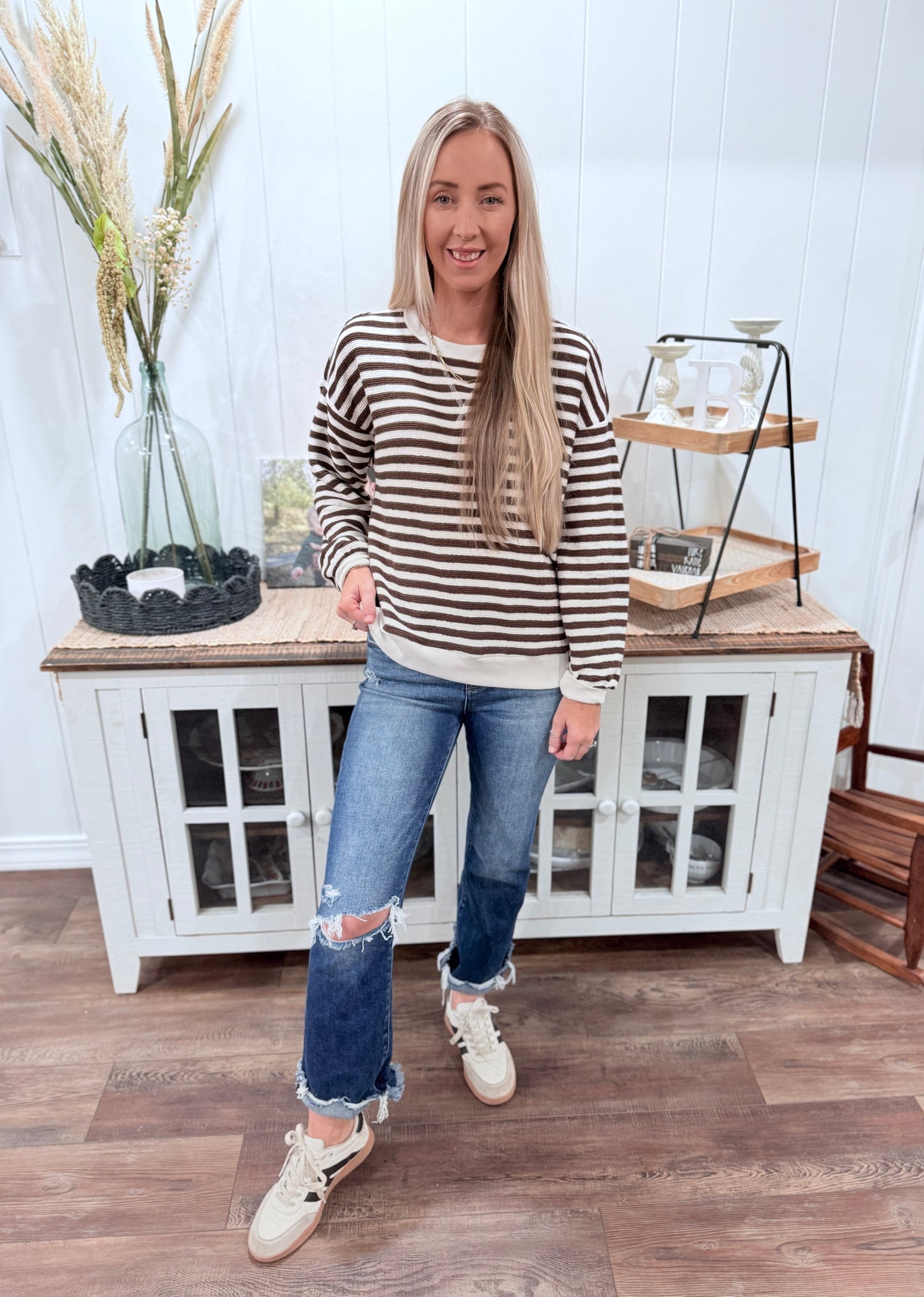 Brown Striped Pullover
