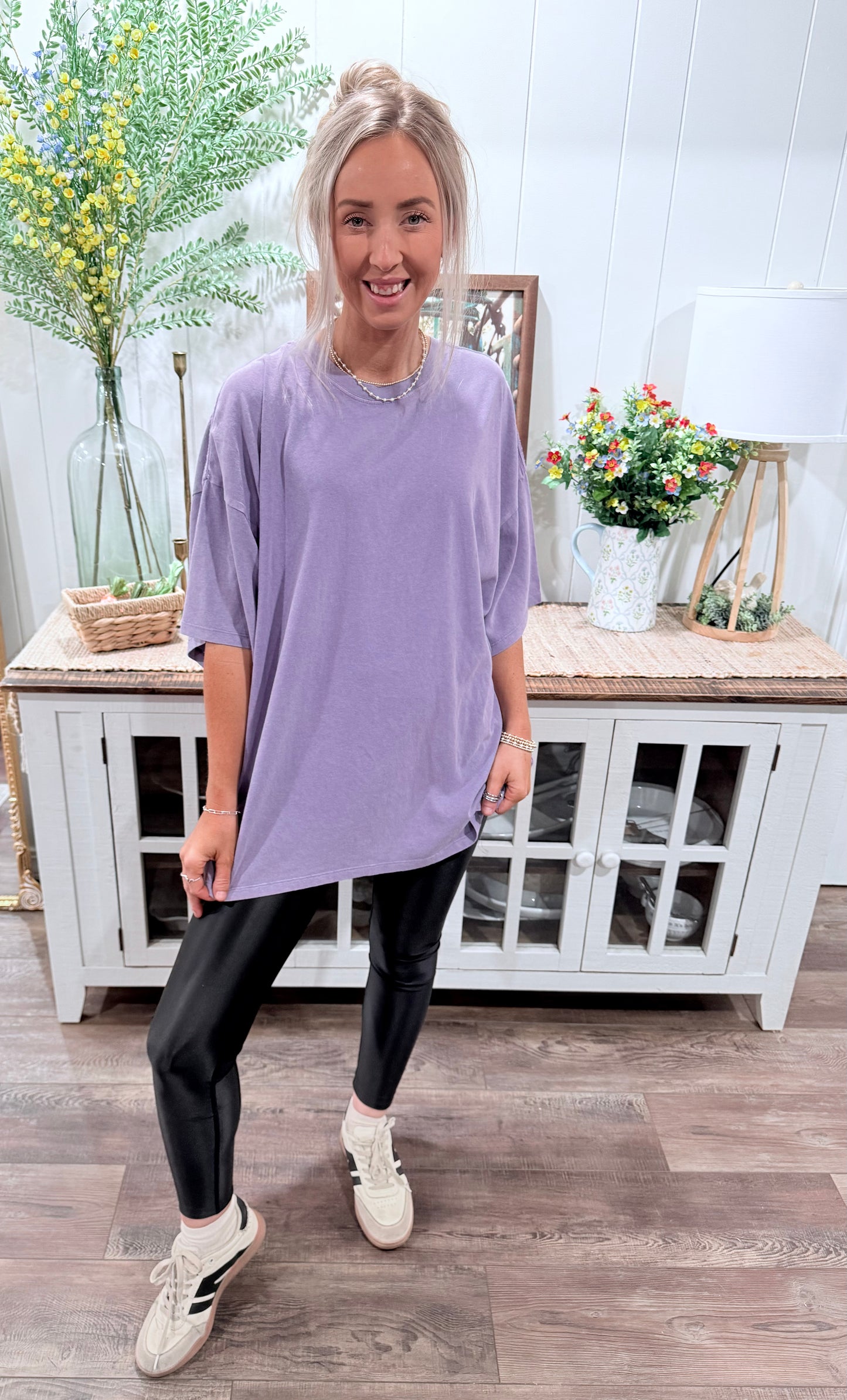 Gracelyn Boyfriend Tee - Purple