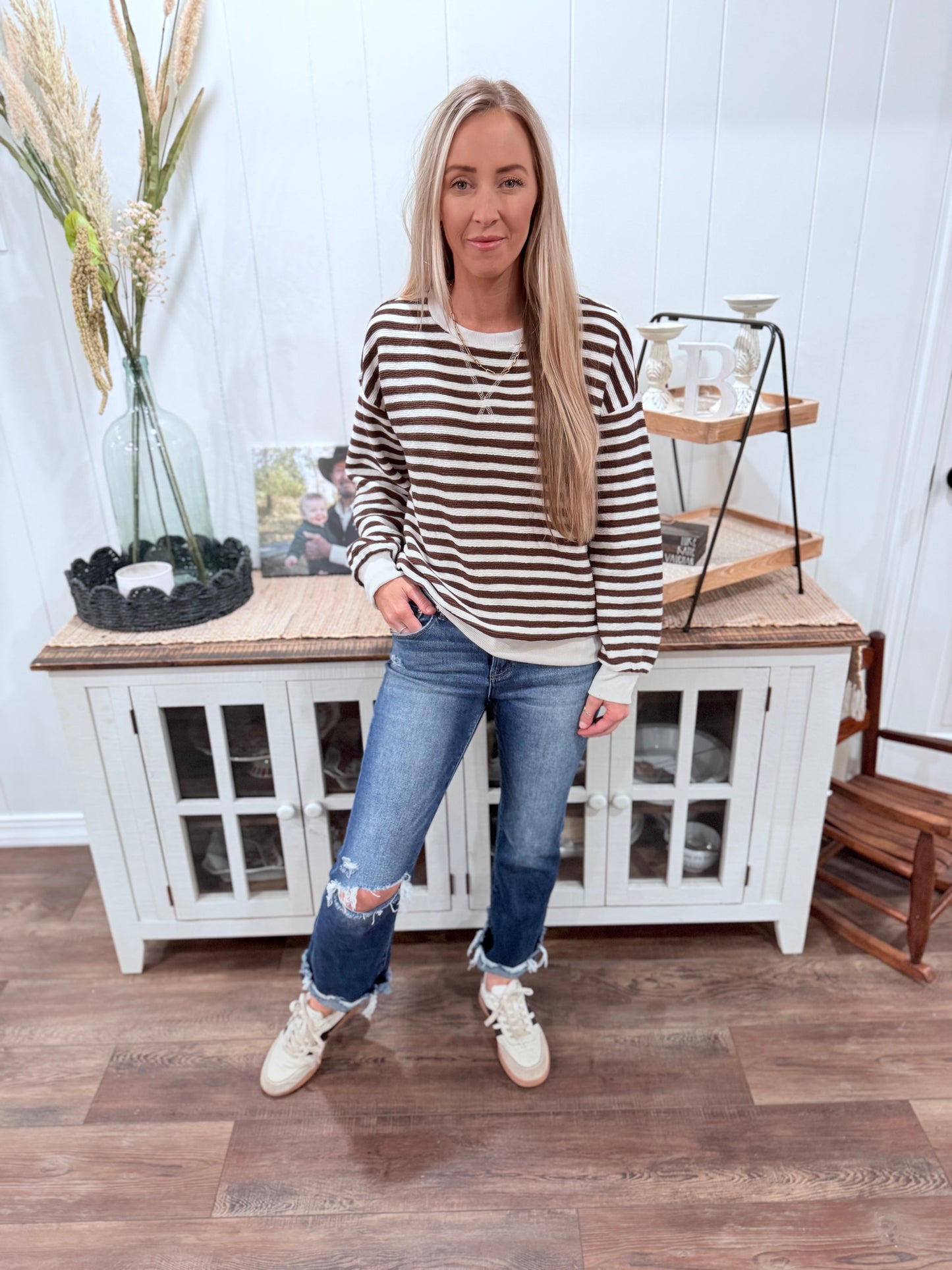 Brown Striped Pullover