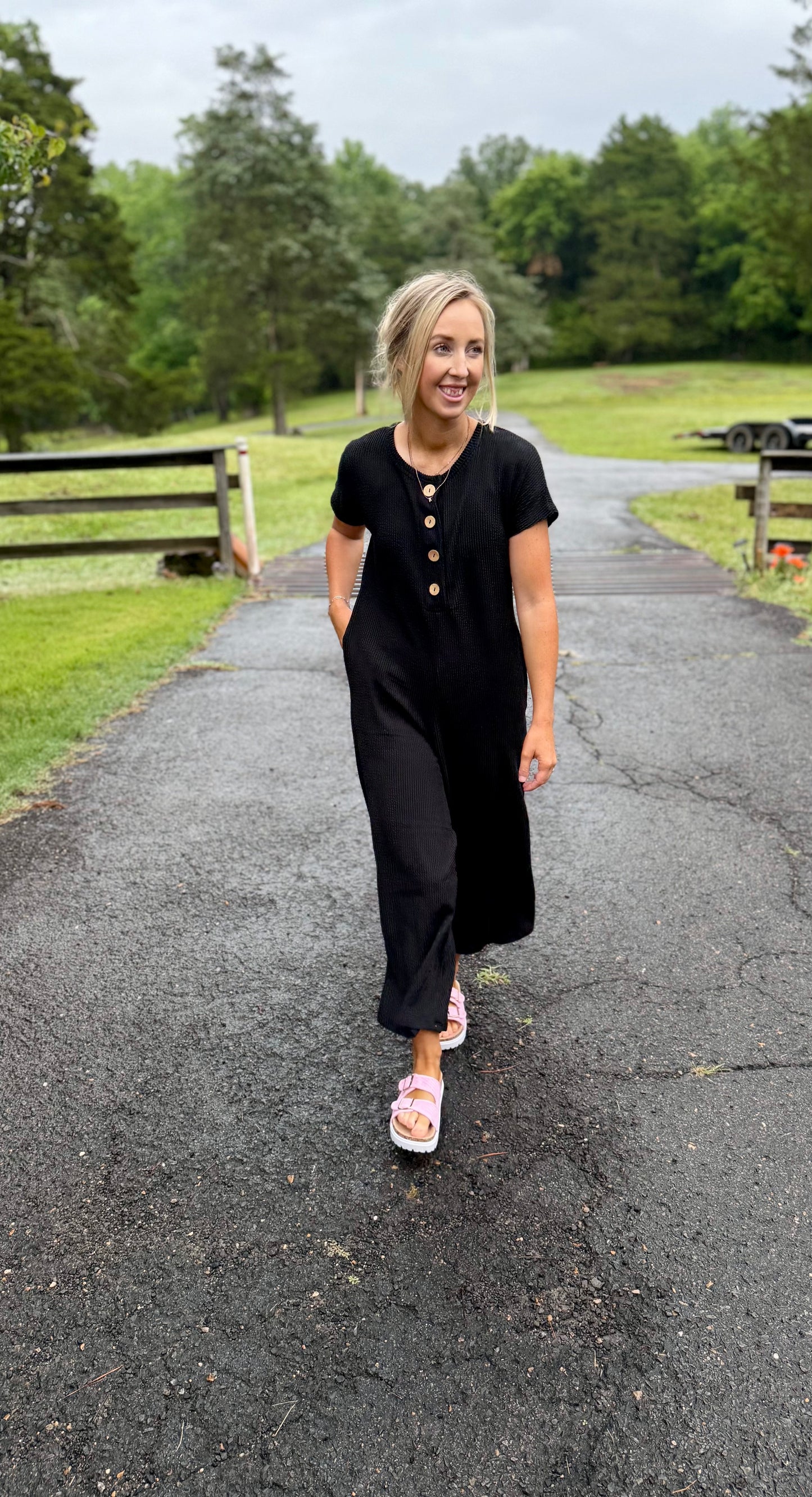 Ribbed Crop Flare Jumpsuit