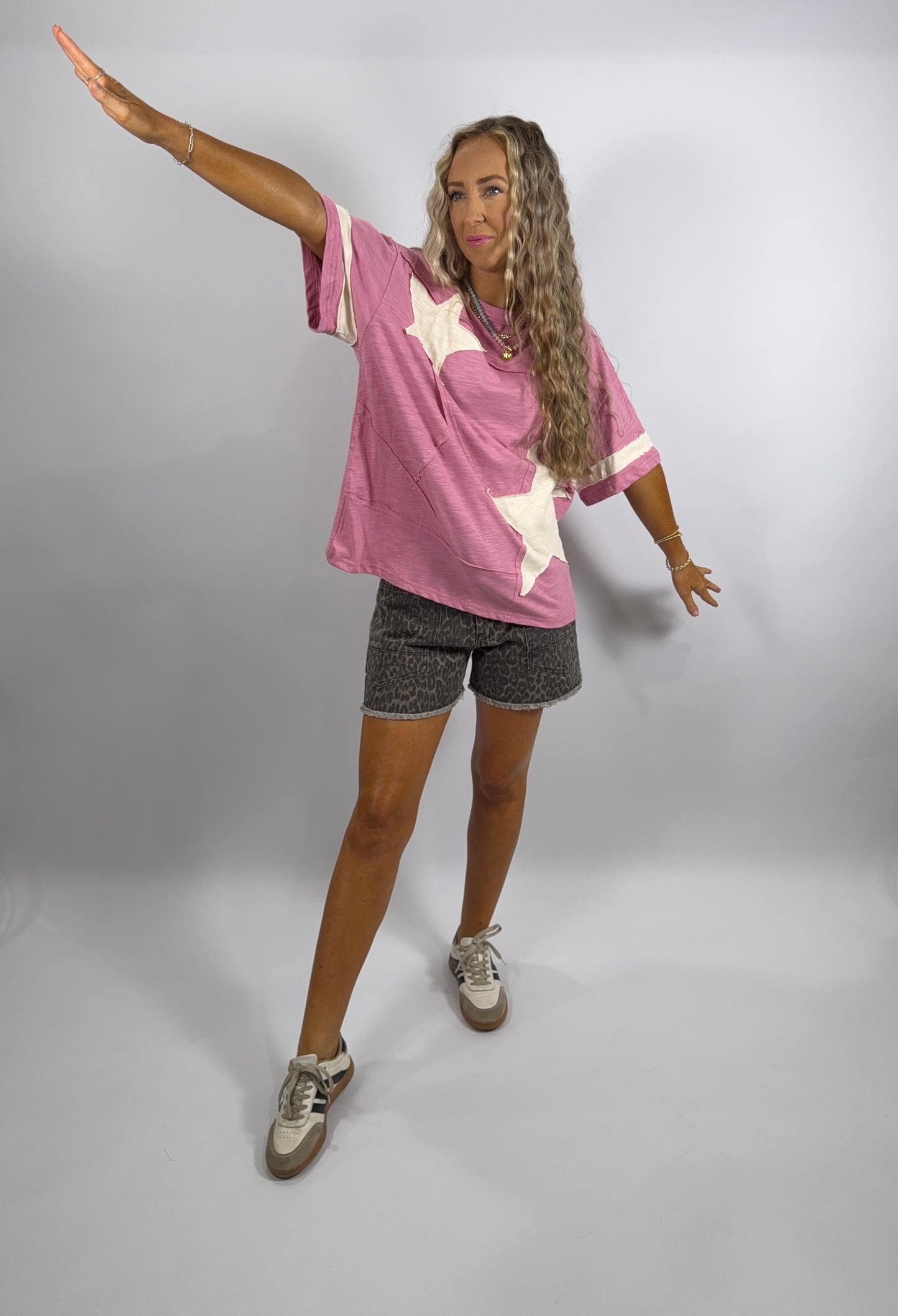 Carmine Star Top - Pink