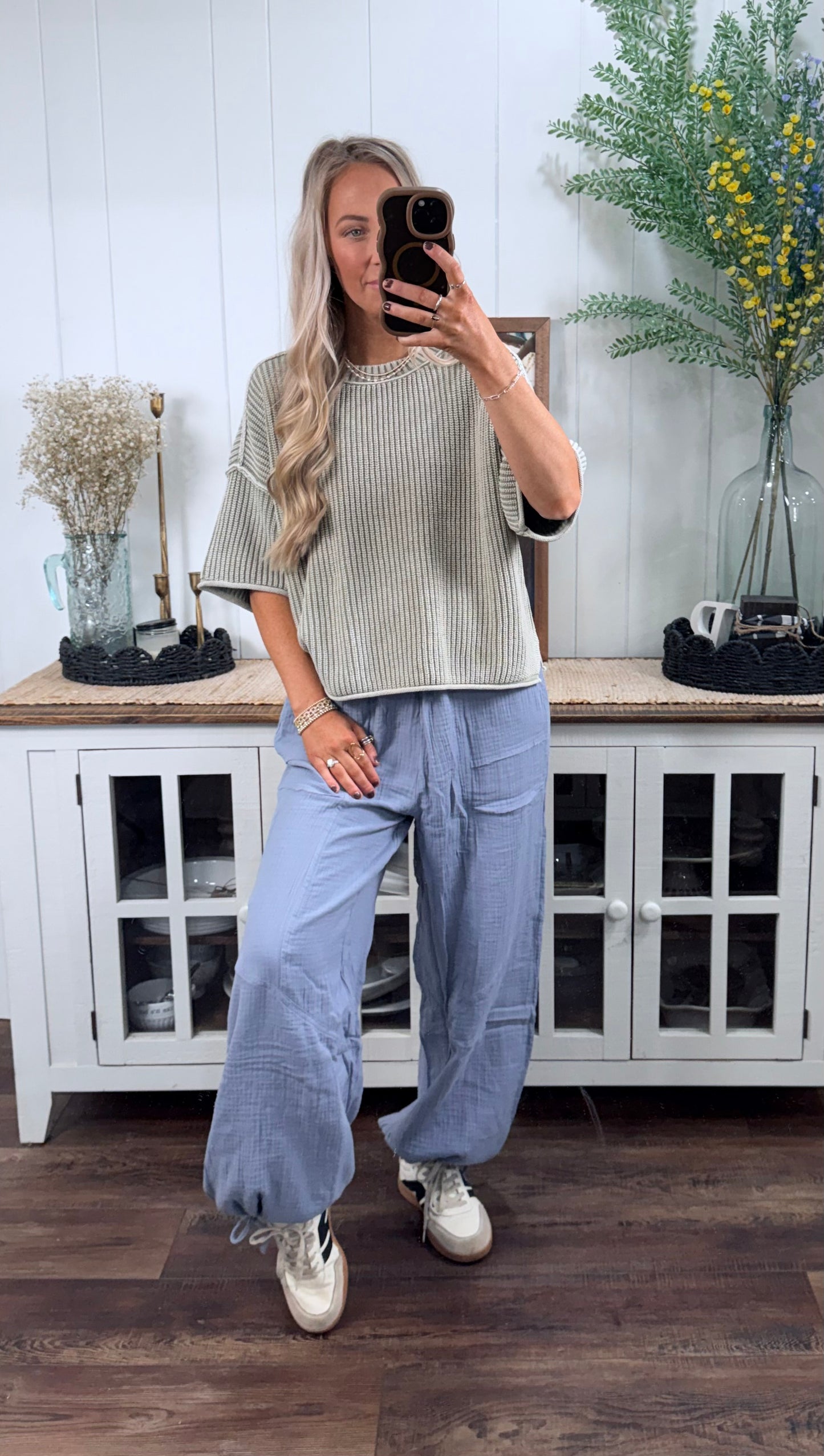 Mae Sweater Top - Olive