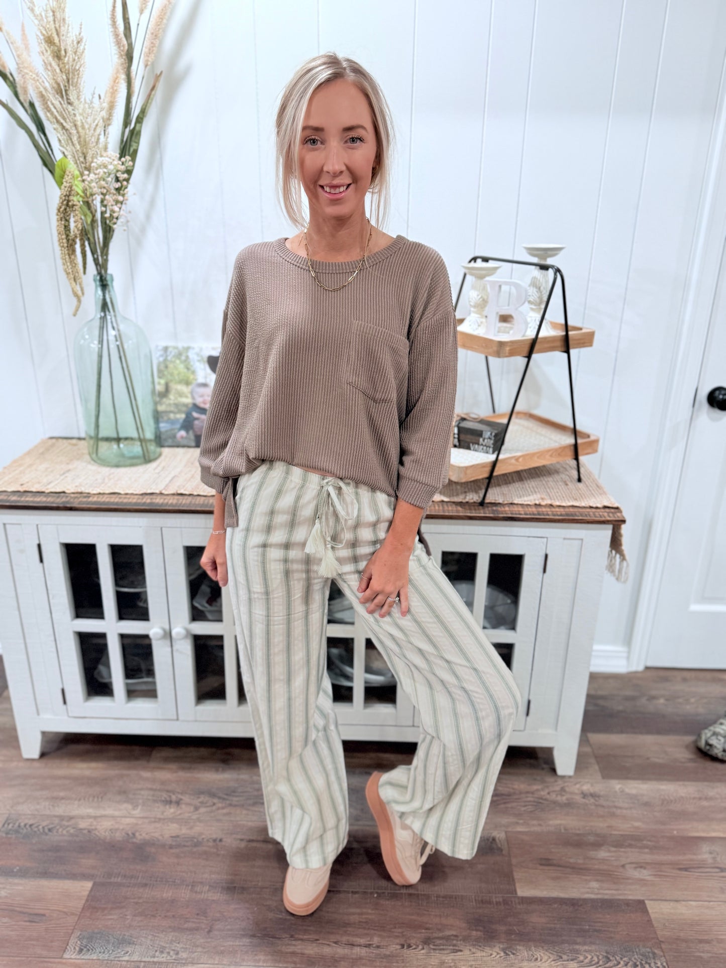 Andree Ribbed Top - Brown