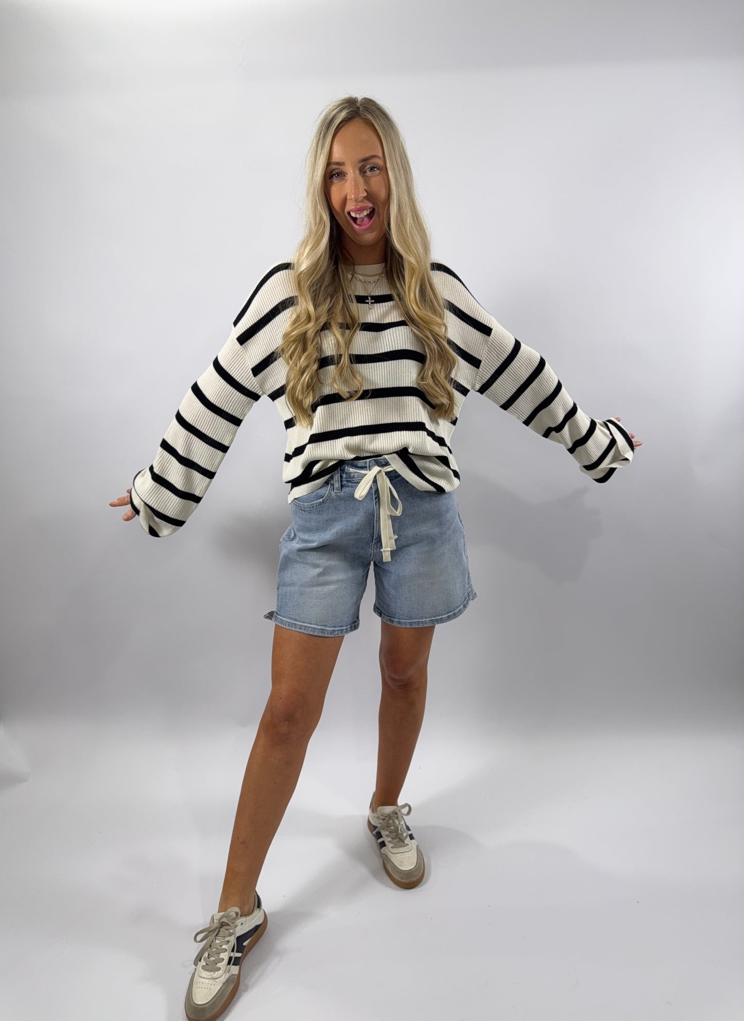 Dani Stripe Top - Black