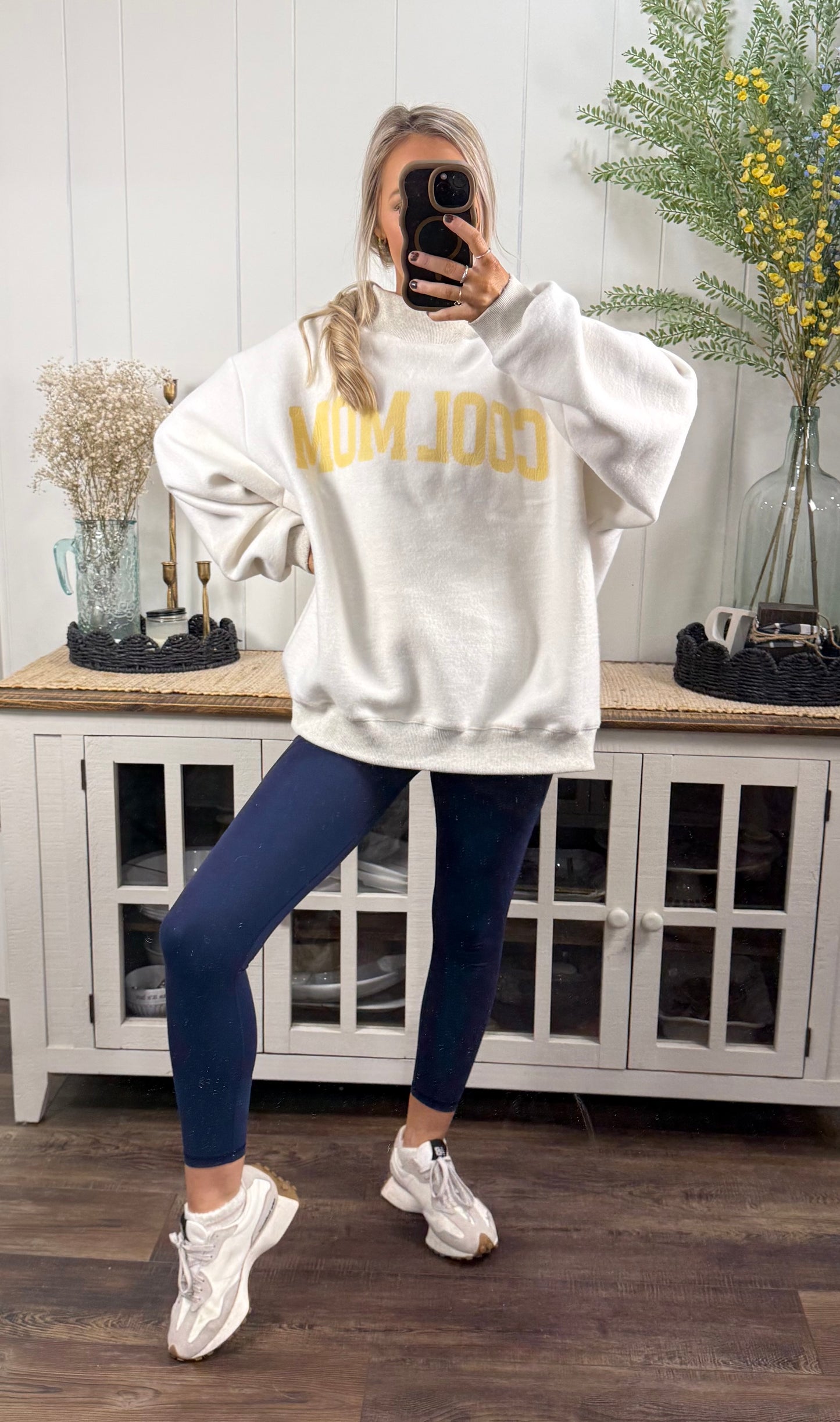 Mother/Cool Mom Reversible Mock Neck