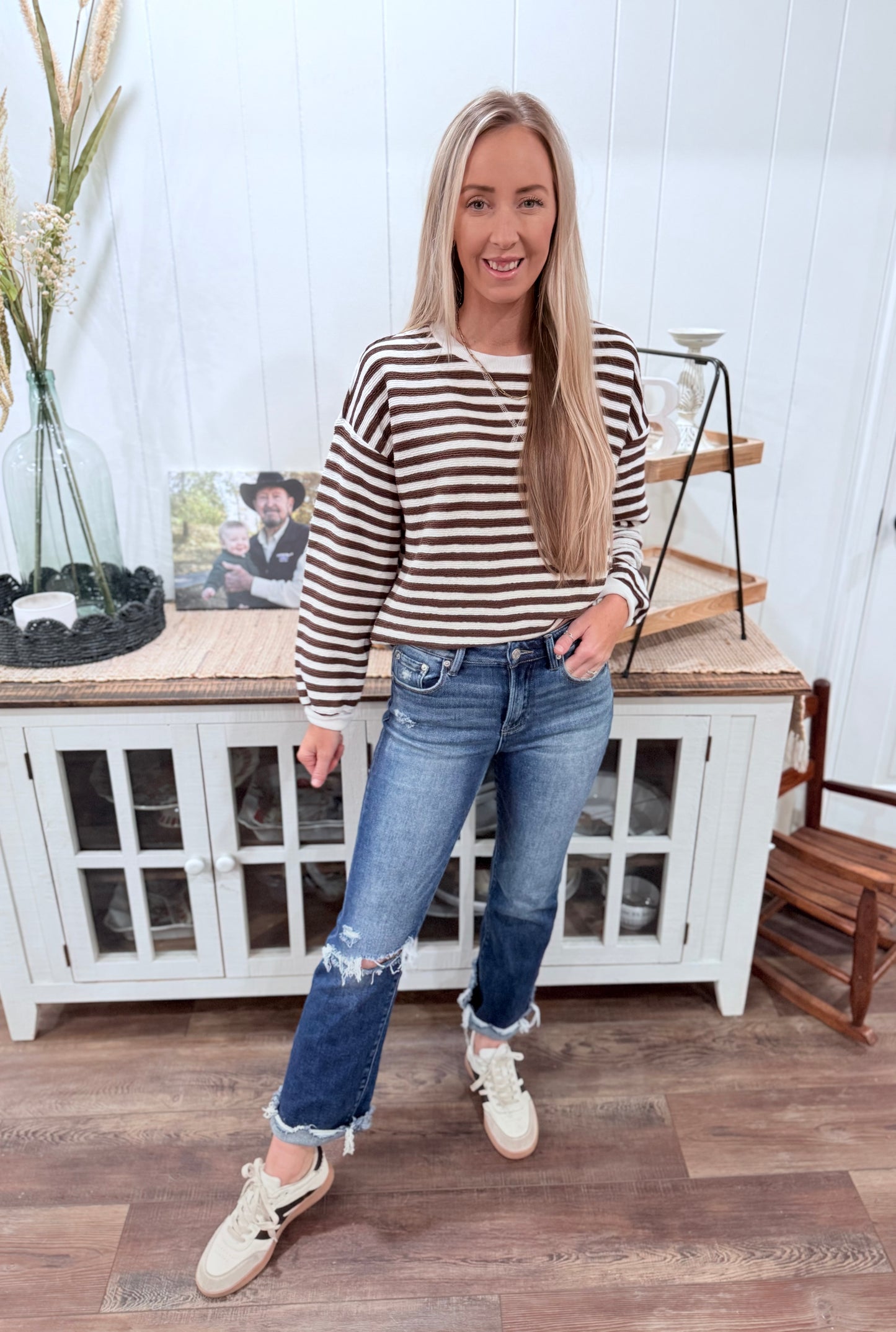Brown Striped Pullover