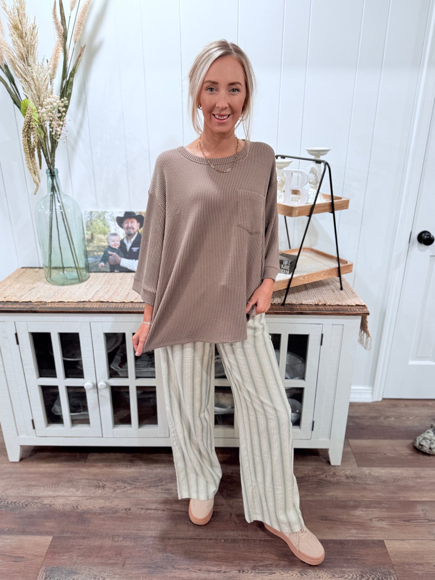 Andree Ribbed Top - Brown