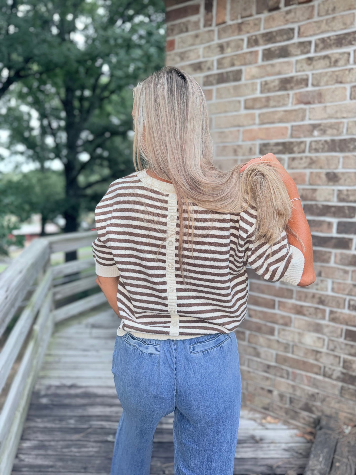 Blake Stripe Top - Brown