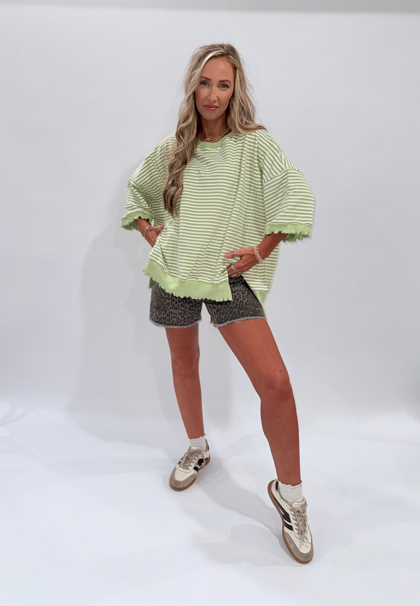 Groovy Girl Stripe Top - Lime