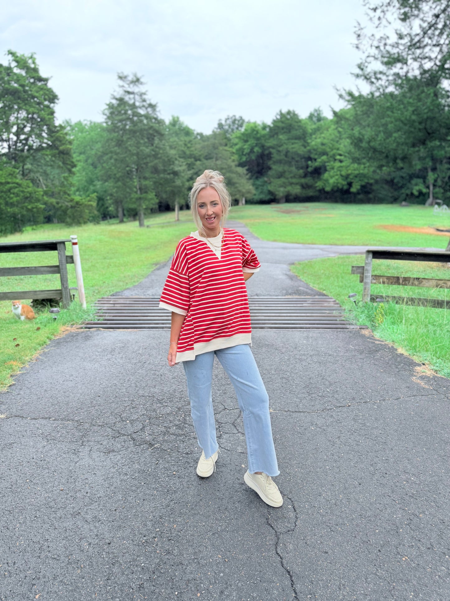 Payton Oversized Stripped Top