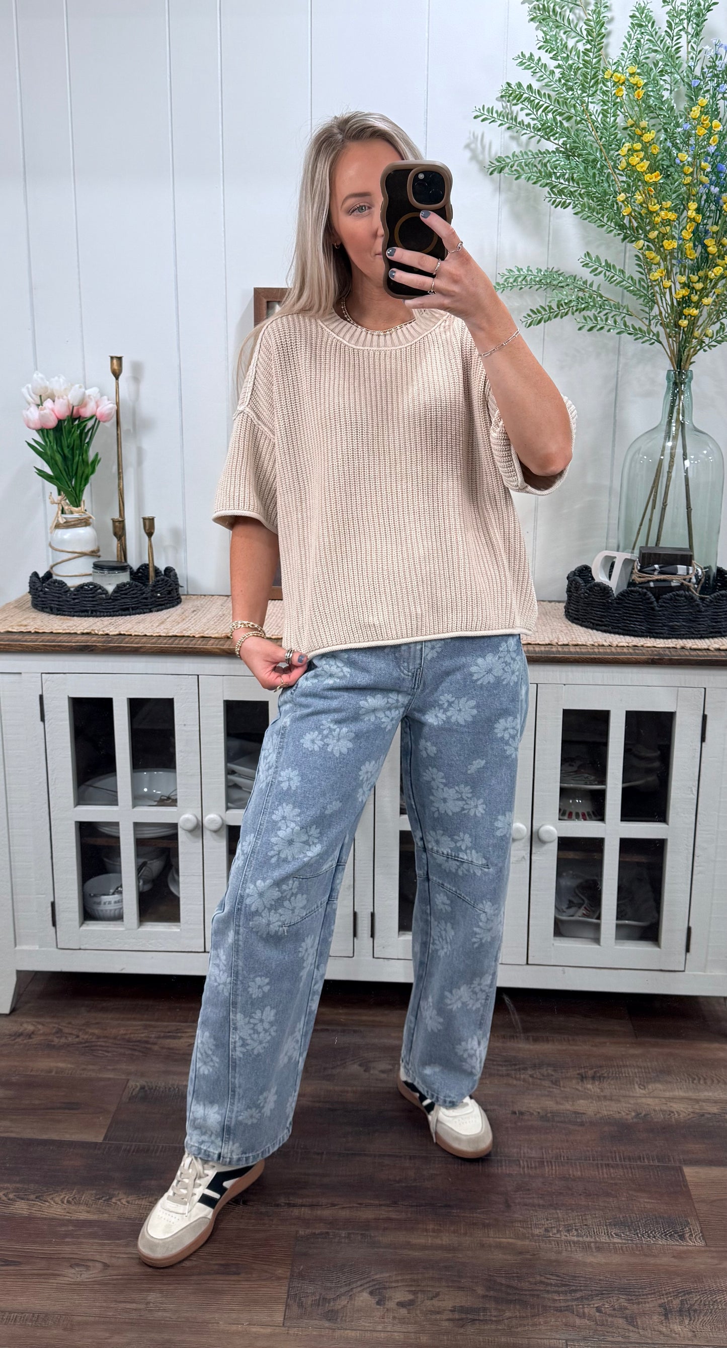 Mae Sweater Top - Khaki
