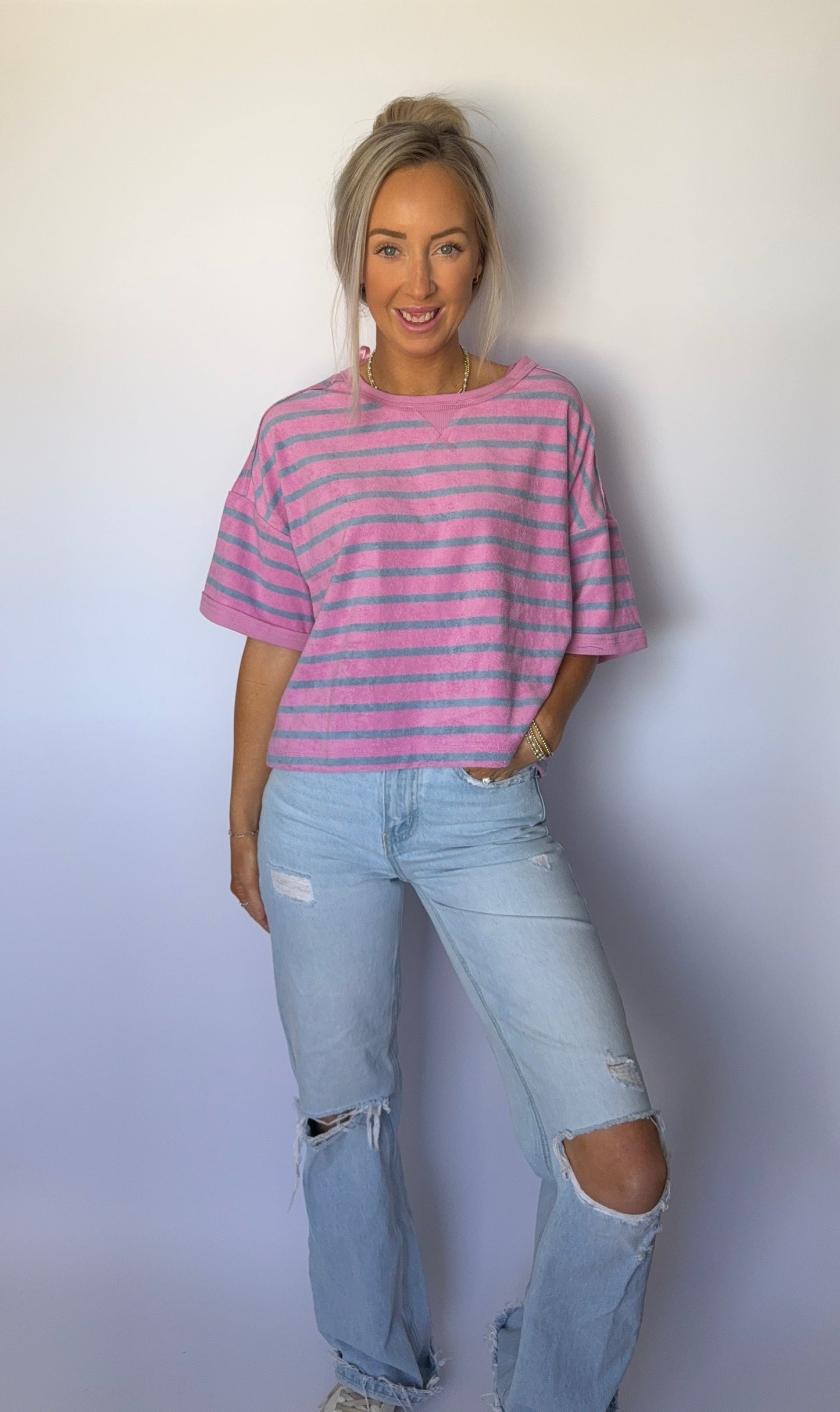 Everyday Stripe Top - Purple/Blue