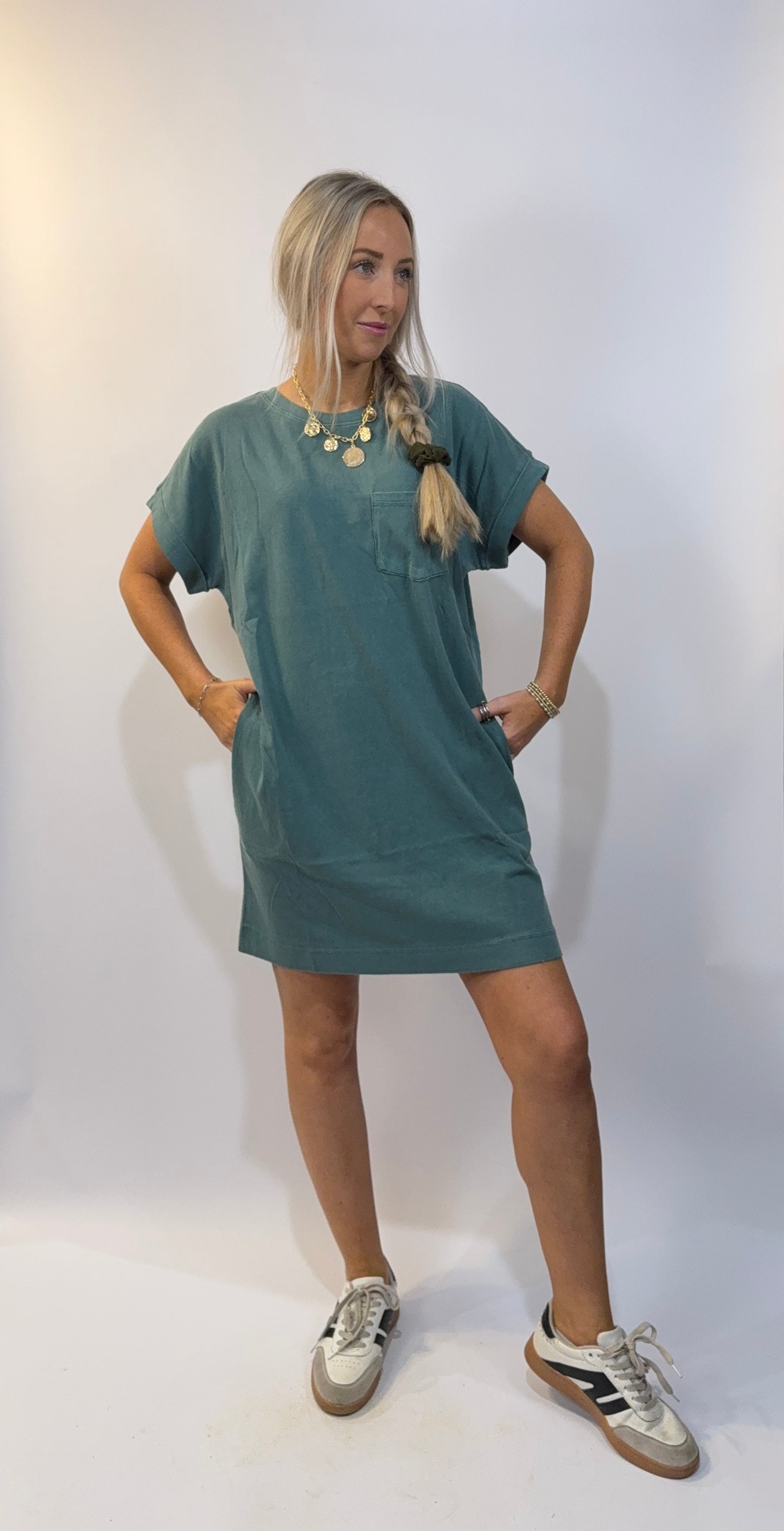 Katelyn Tshirt Dress - Teal