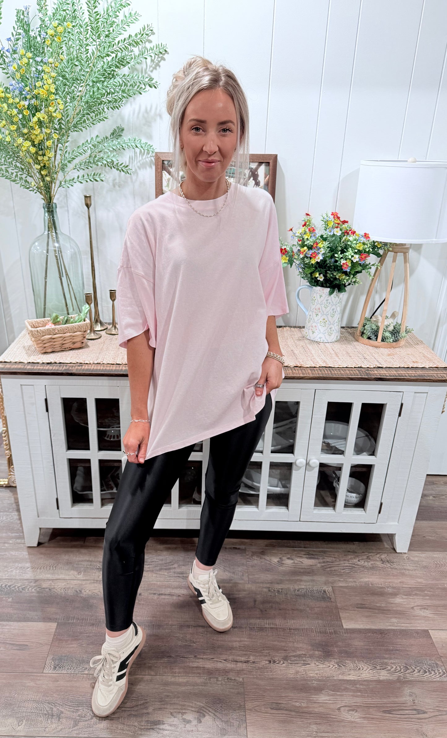 Gracelyn Boyfriend Tee - Pink