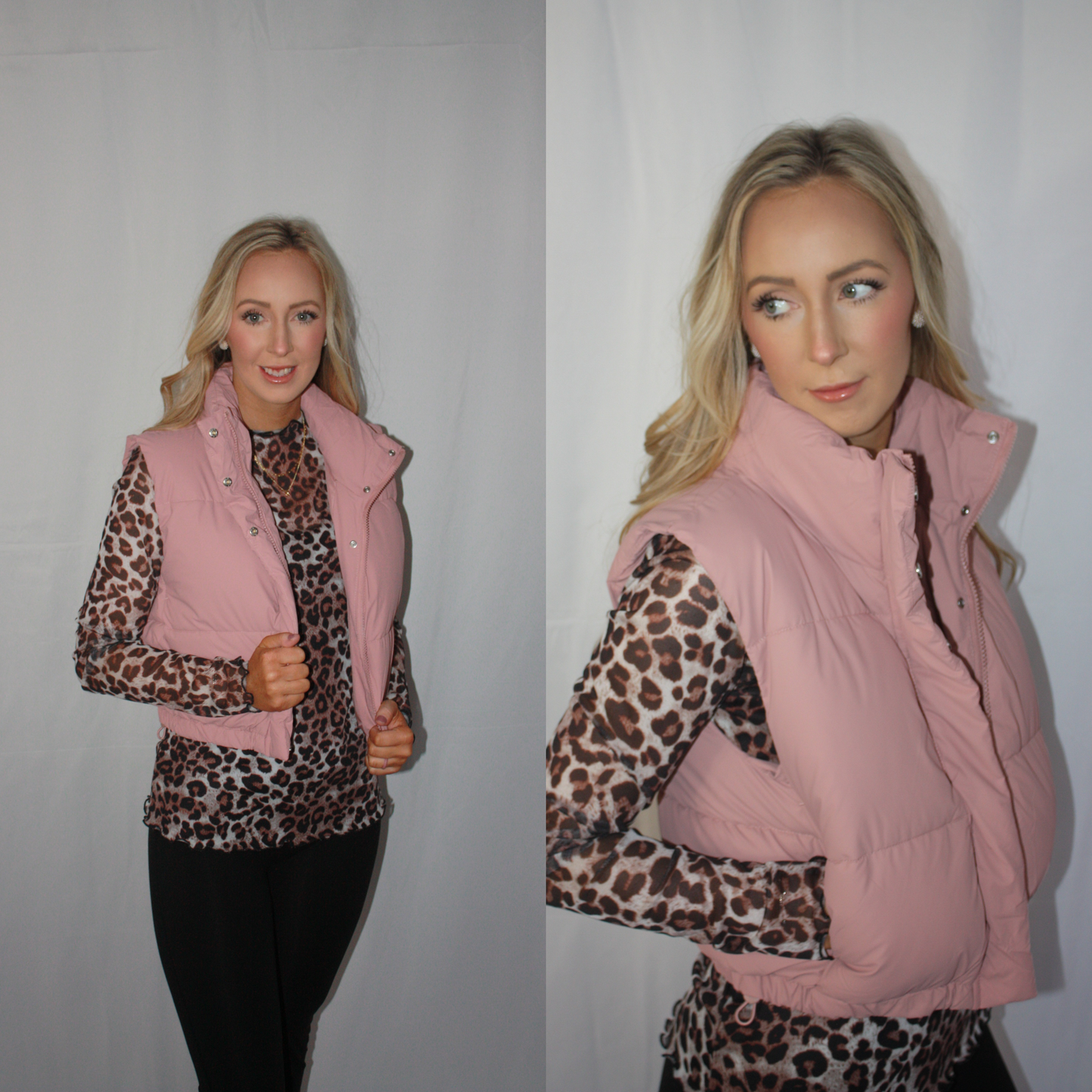 Kenzie Puffer Vest - dusty pink