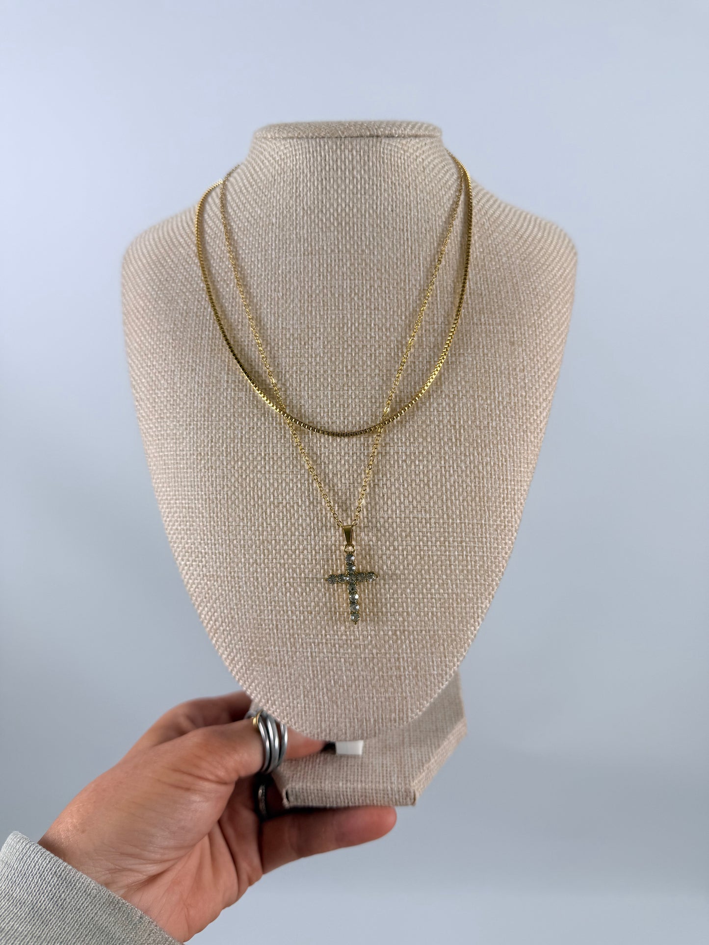 Double Layered Cross Necklace