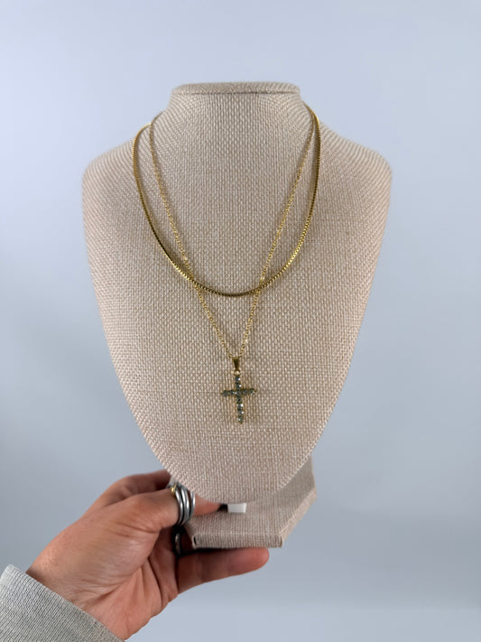 Double Layered Cross Necklace