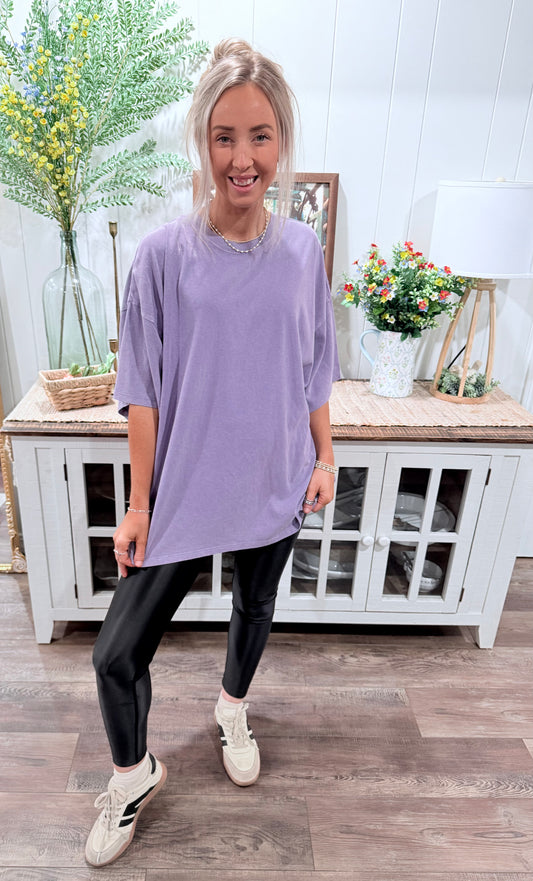 Gracelyn Boyfriend Tee - Purple
