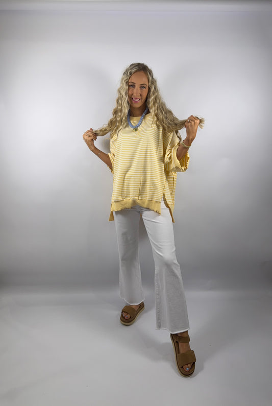 Groovy Girl Stripe Top - Yellow