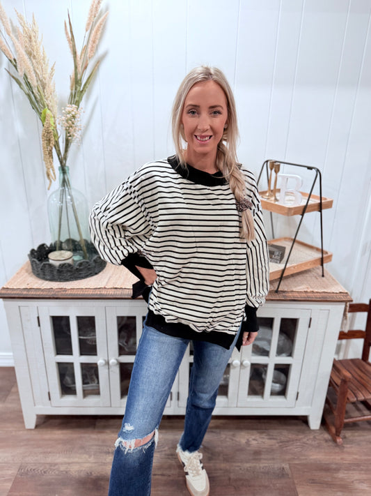 Oversized Striped Pullover