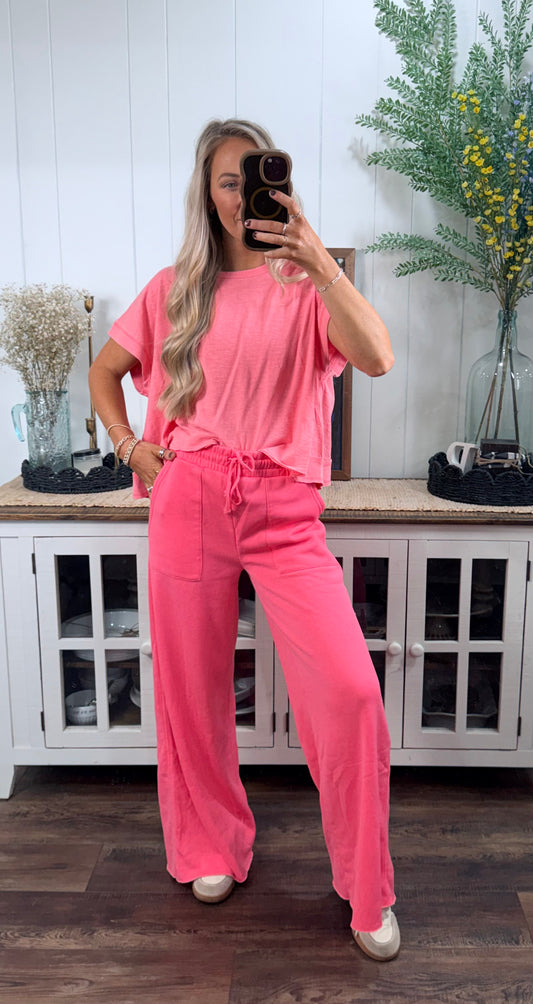 Tilly Keyhole Top - Pink