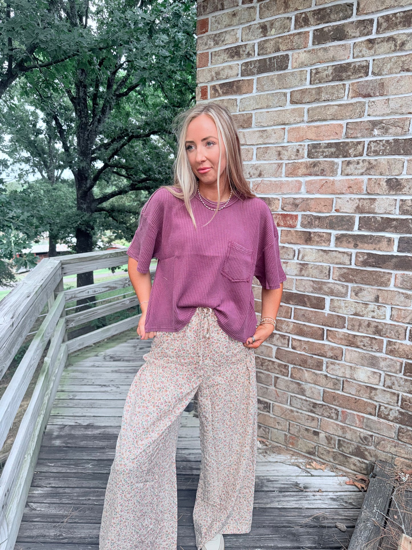 Allie Pocket Top - Burgandy