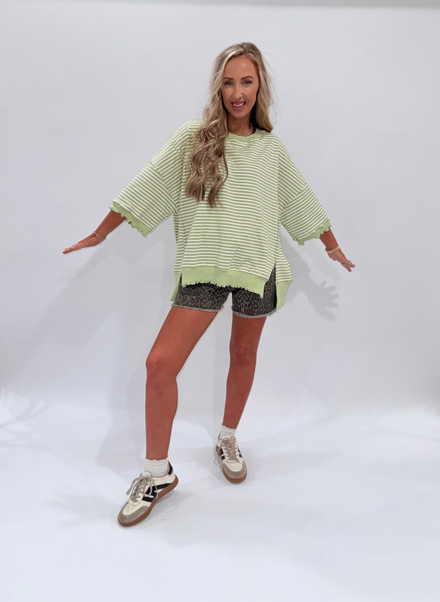 Groovy Girl Stripe Top - Lime