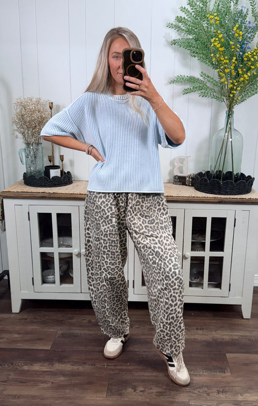 Mae Sweater Top - Blue