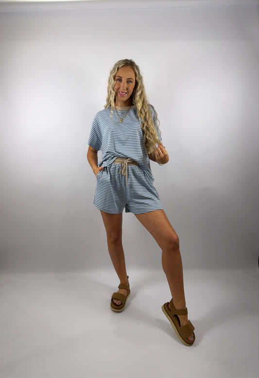 Cloud 9 Stripe Set - Blue/Taupe