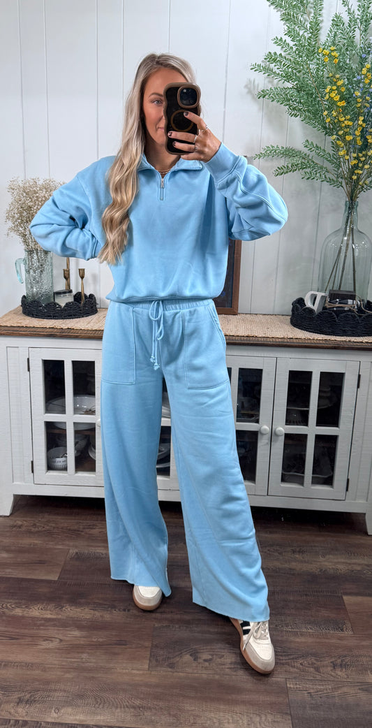 Livy Fleece Pants - Blue