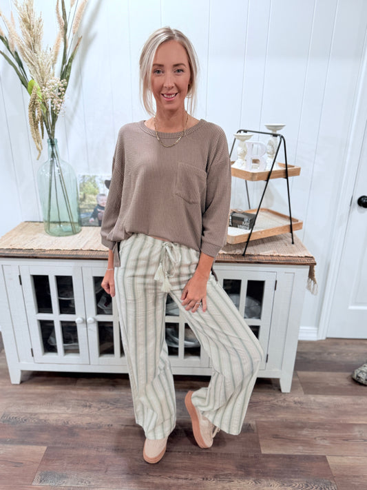 Andree Ribbed Top - Brown
