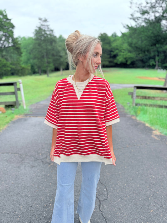 Payton Oversized Stripped Top