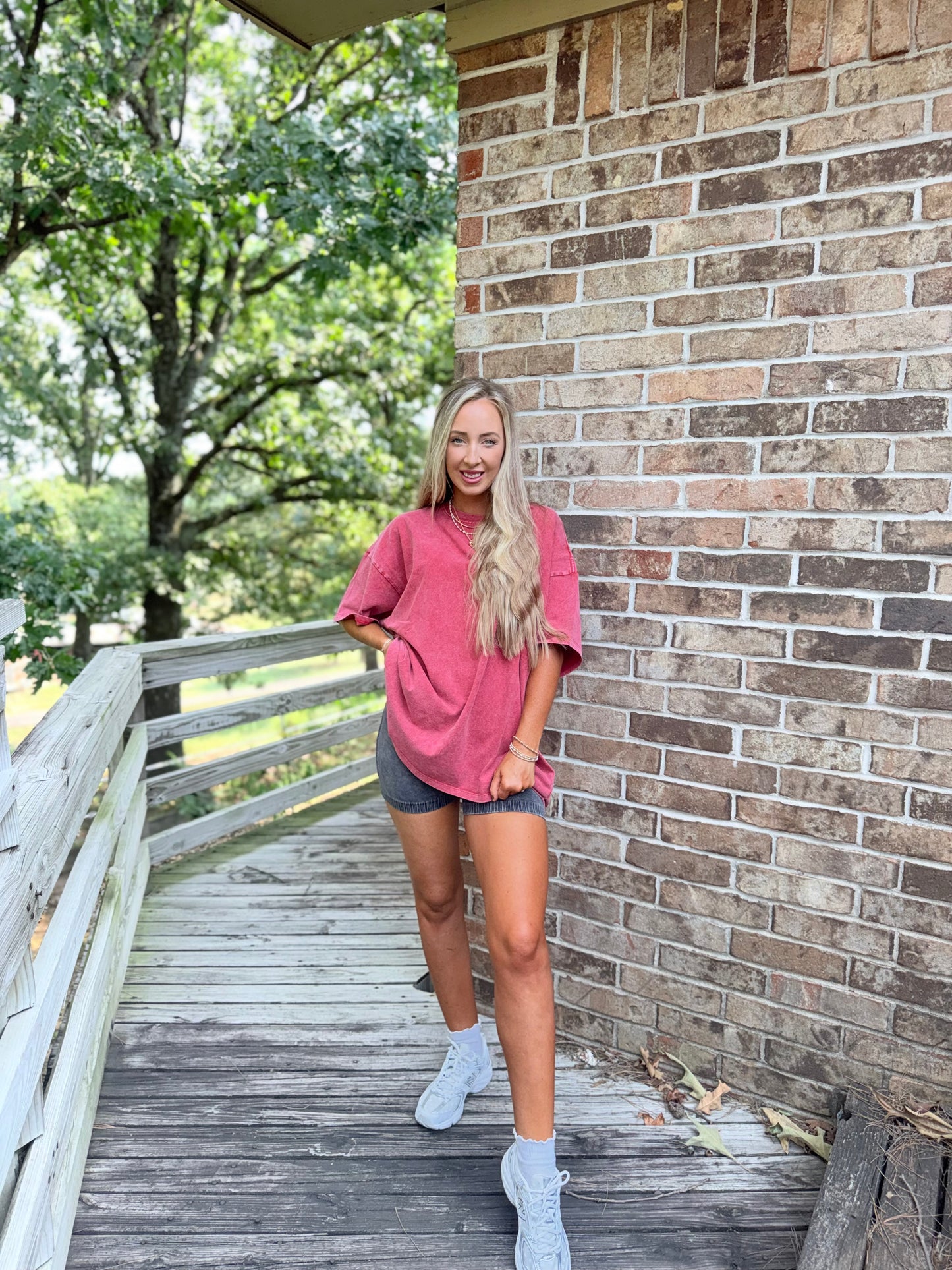 Gracelyn Oversized Tee - red
