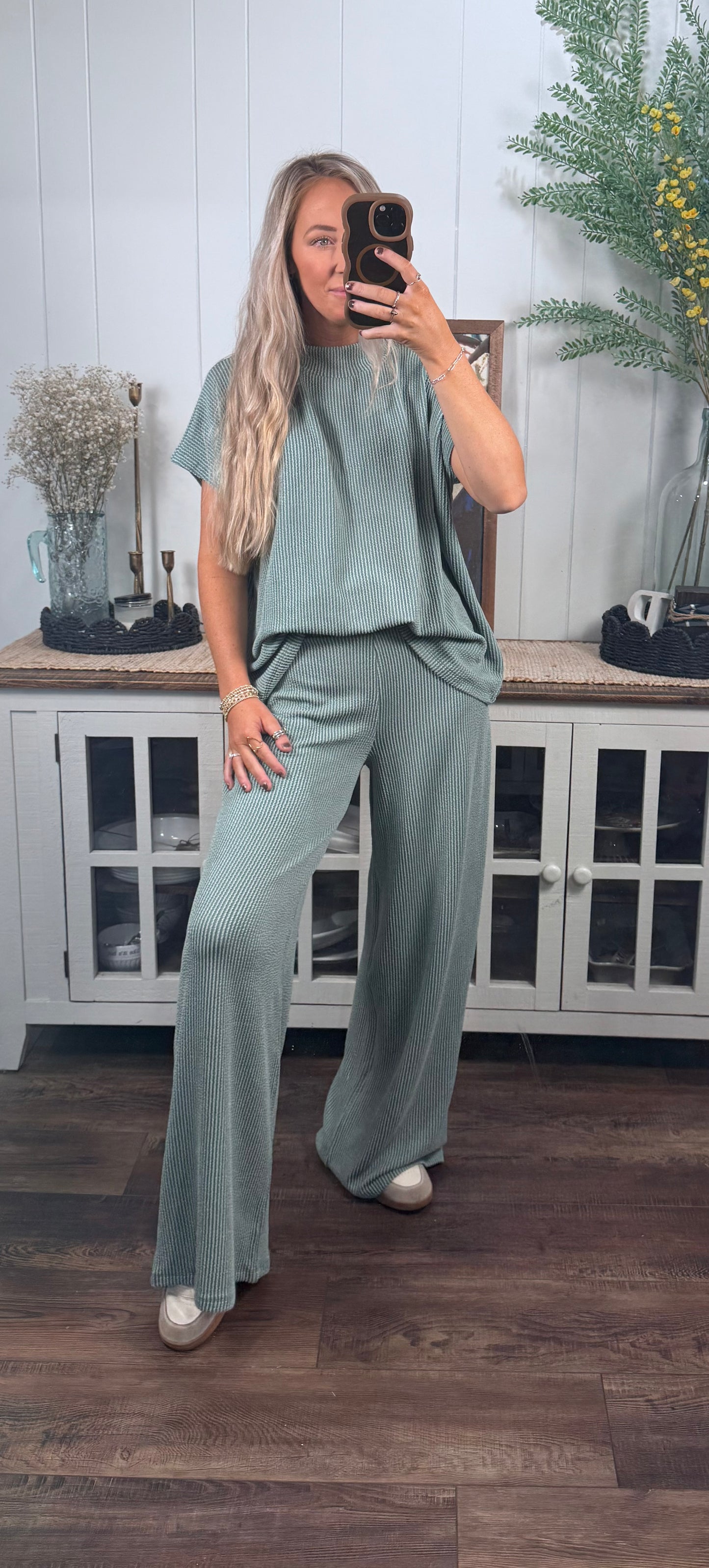 Charlie Ribbed Set - Jade