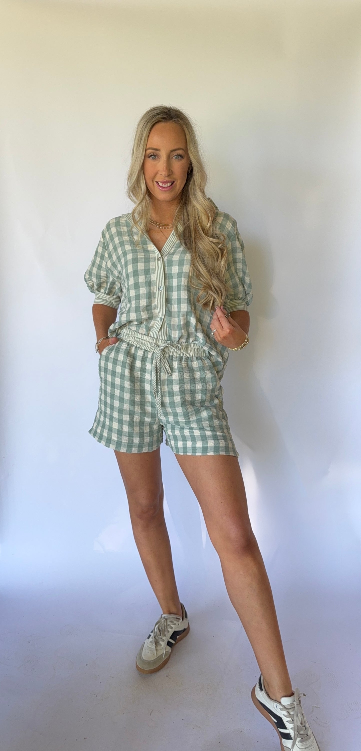Sadie Gingham Set - Green