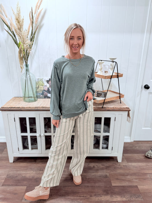 Exposed Seam Hunter Green Top