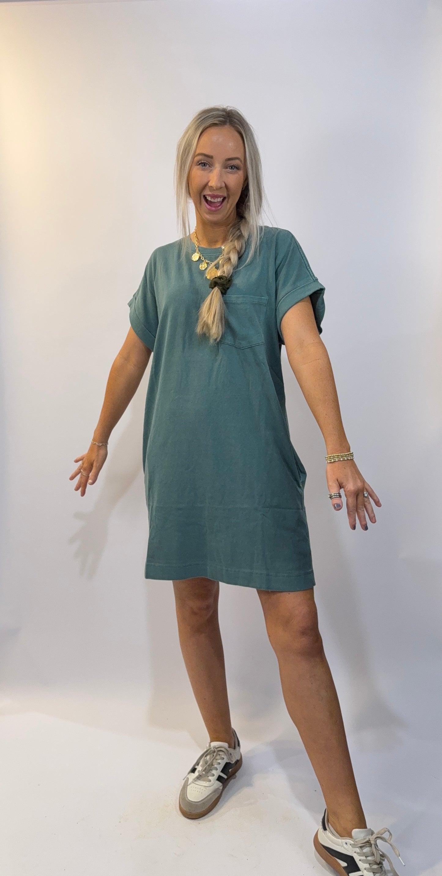 Katelyn Tshirt Dress - Teal