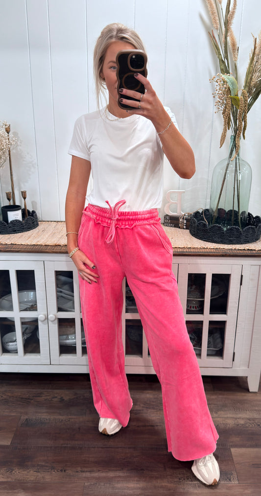 Wide Leg Fleece Pants