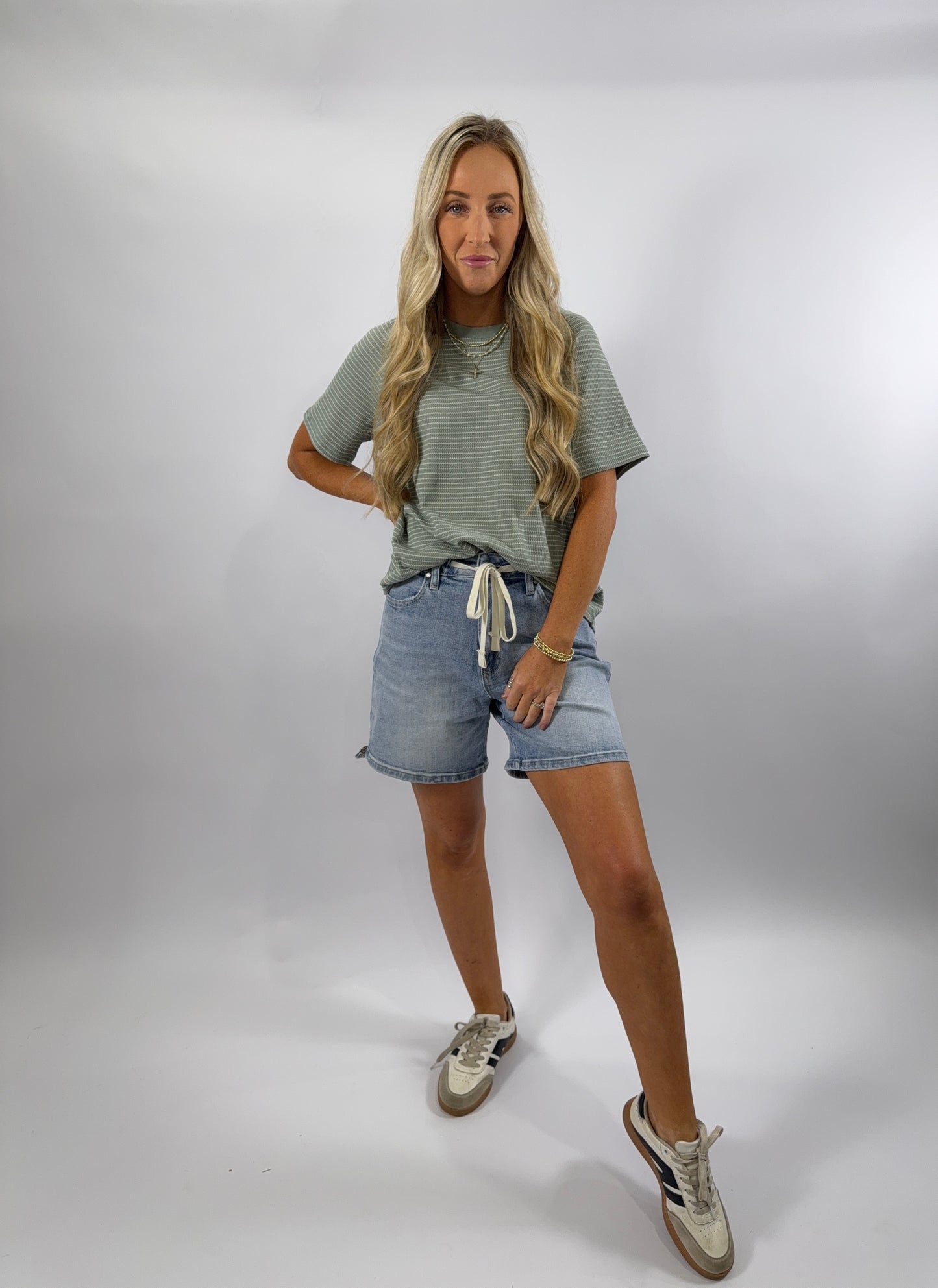 Codi Stripe Top - Sage