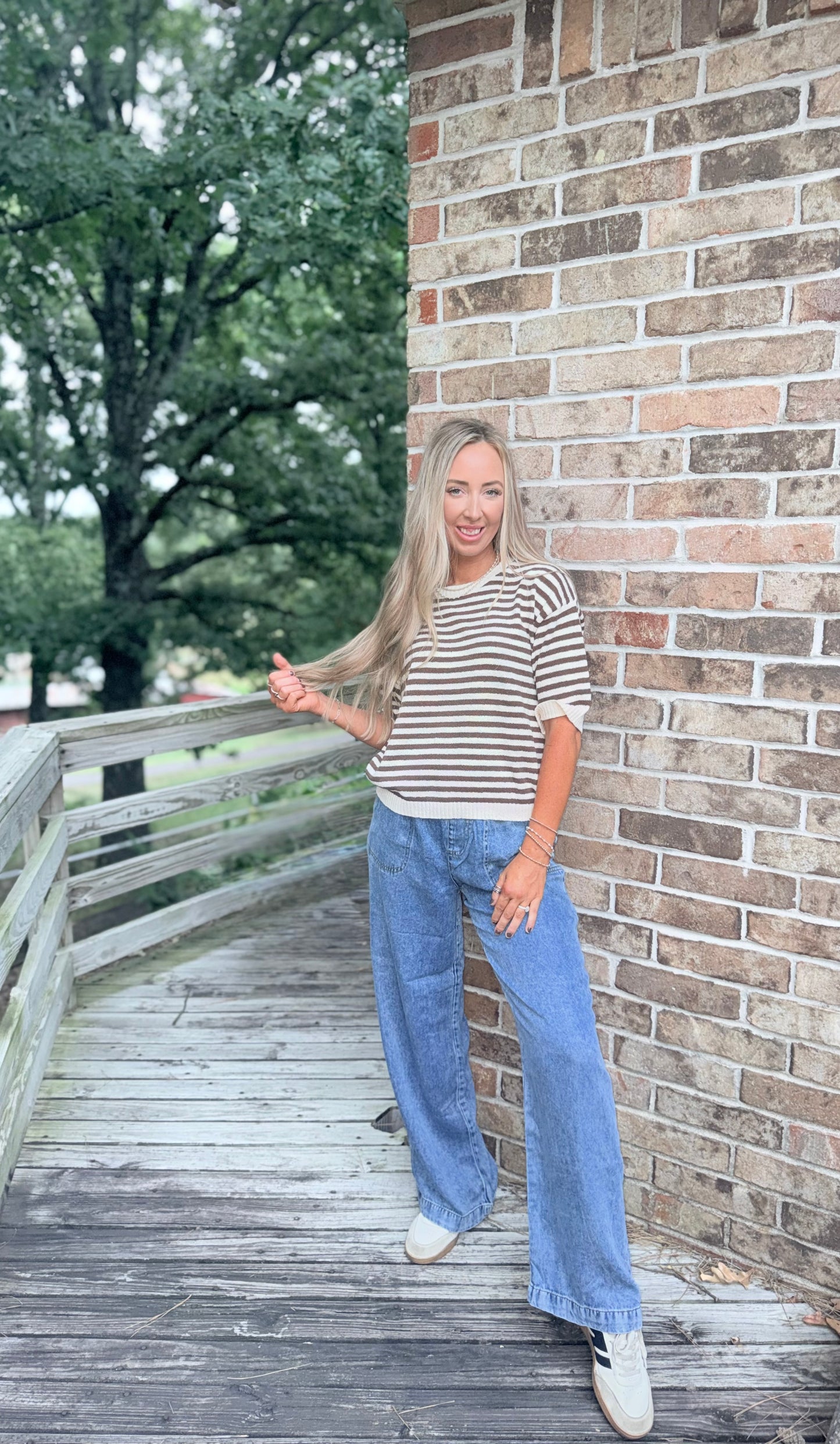 Blake Stripe Top - Brown
