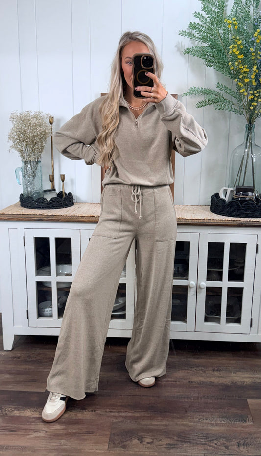 Livy Fleece Pants - Mocha