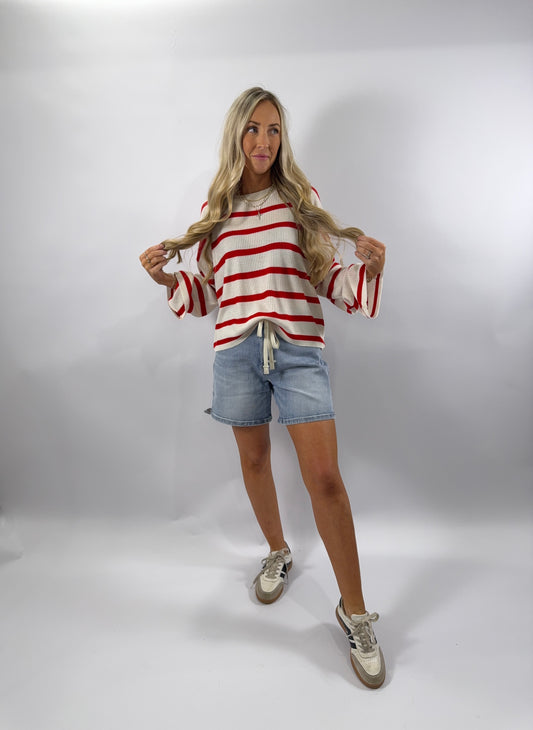 Dani Stripe Top - Red