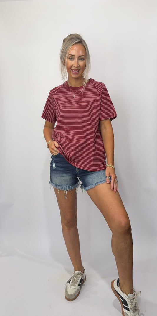 Codi Stripe Top - Red