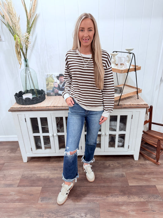 Brown Striped Pullover
