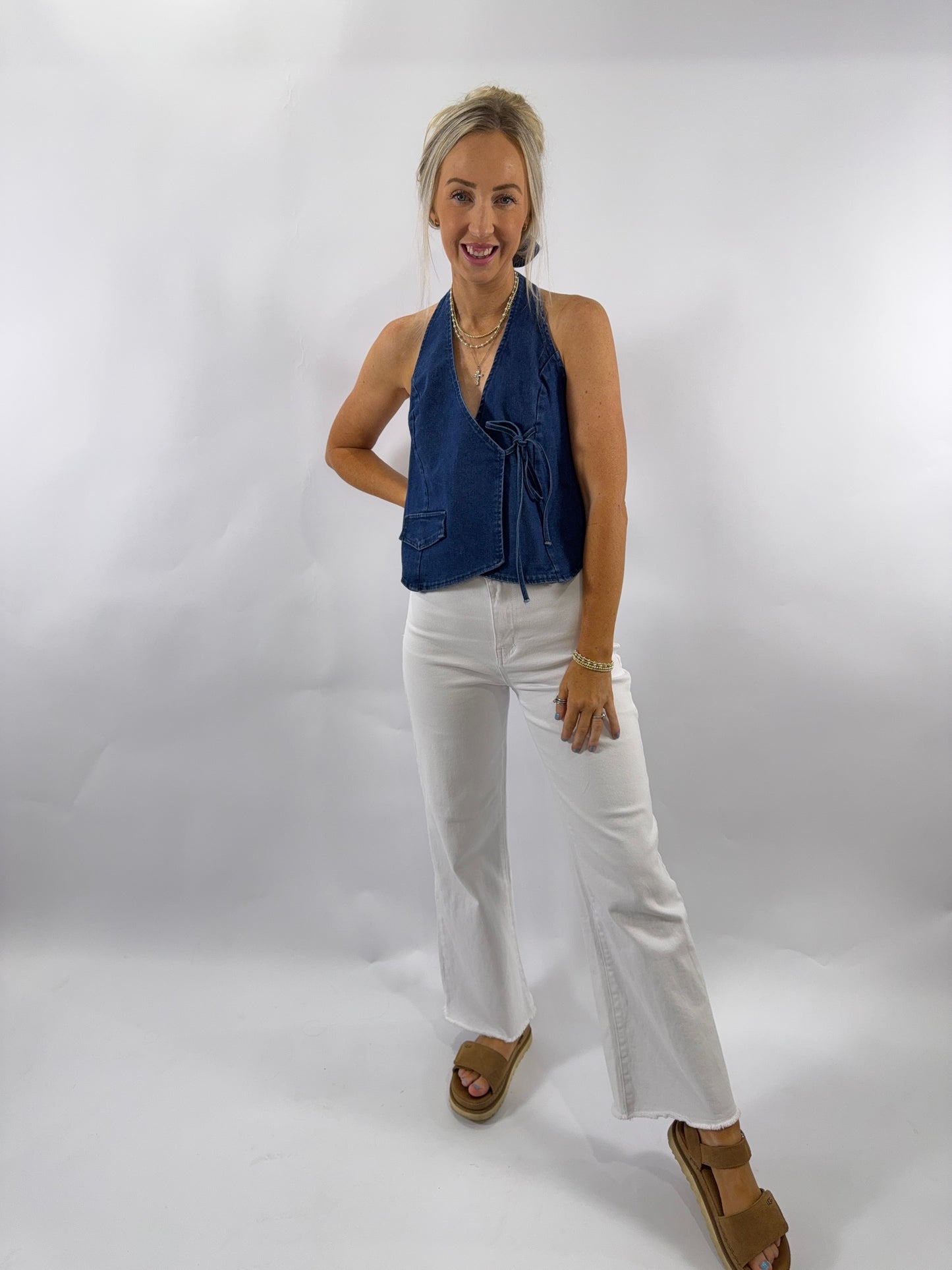 Phoenix Denim Top - Dark Wash