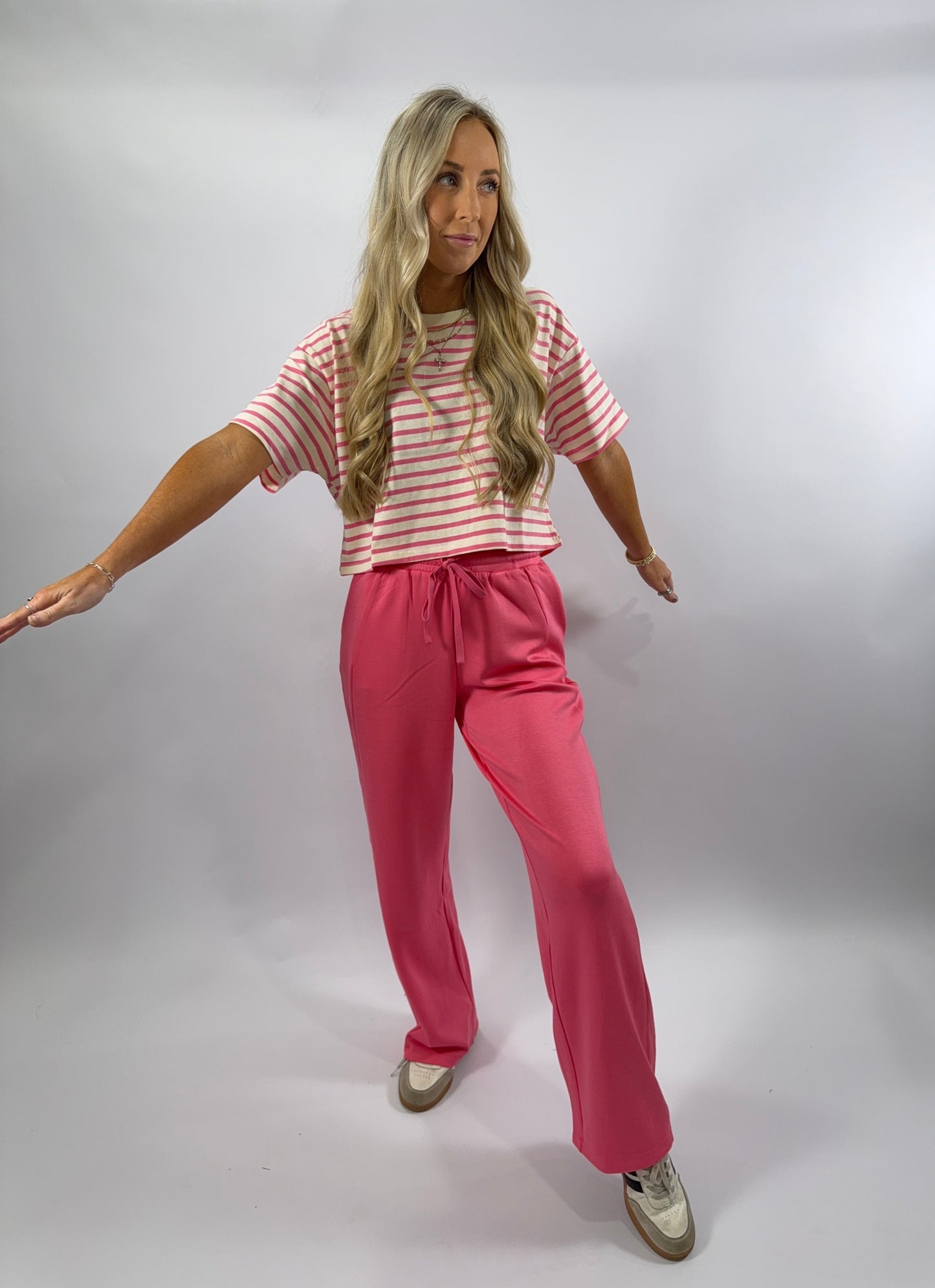 Cassie Stripe Top - Pink