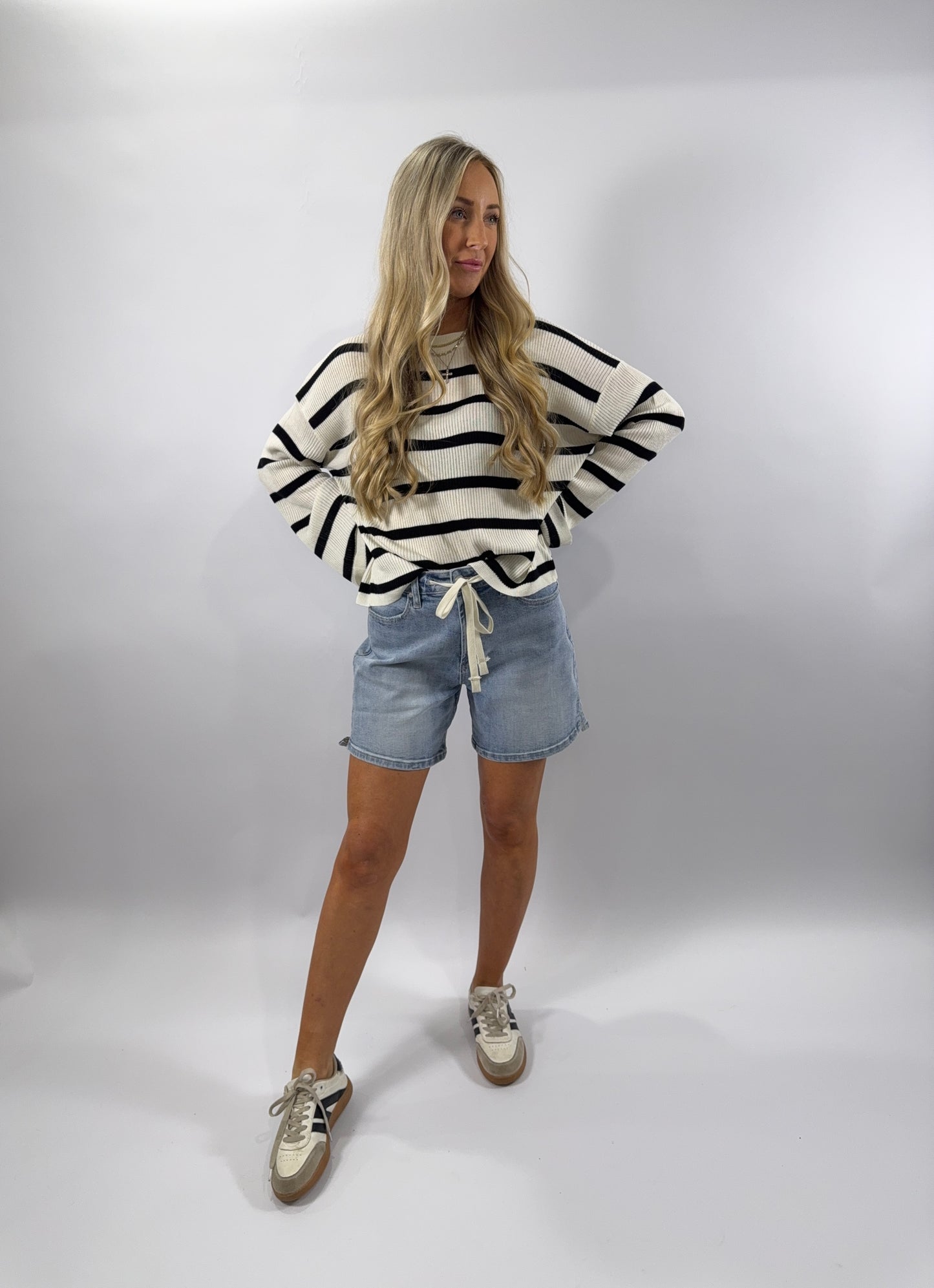 Dani Stripe Top - Black
