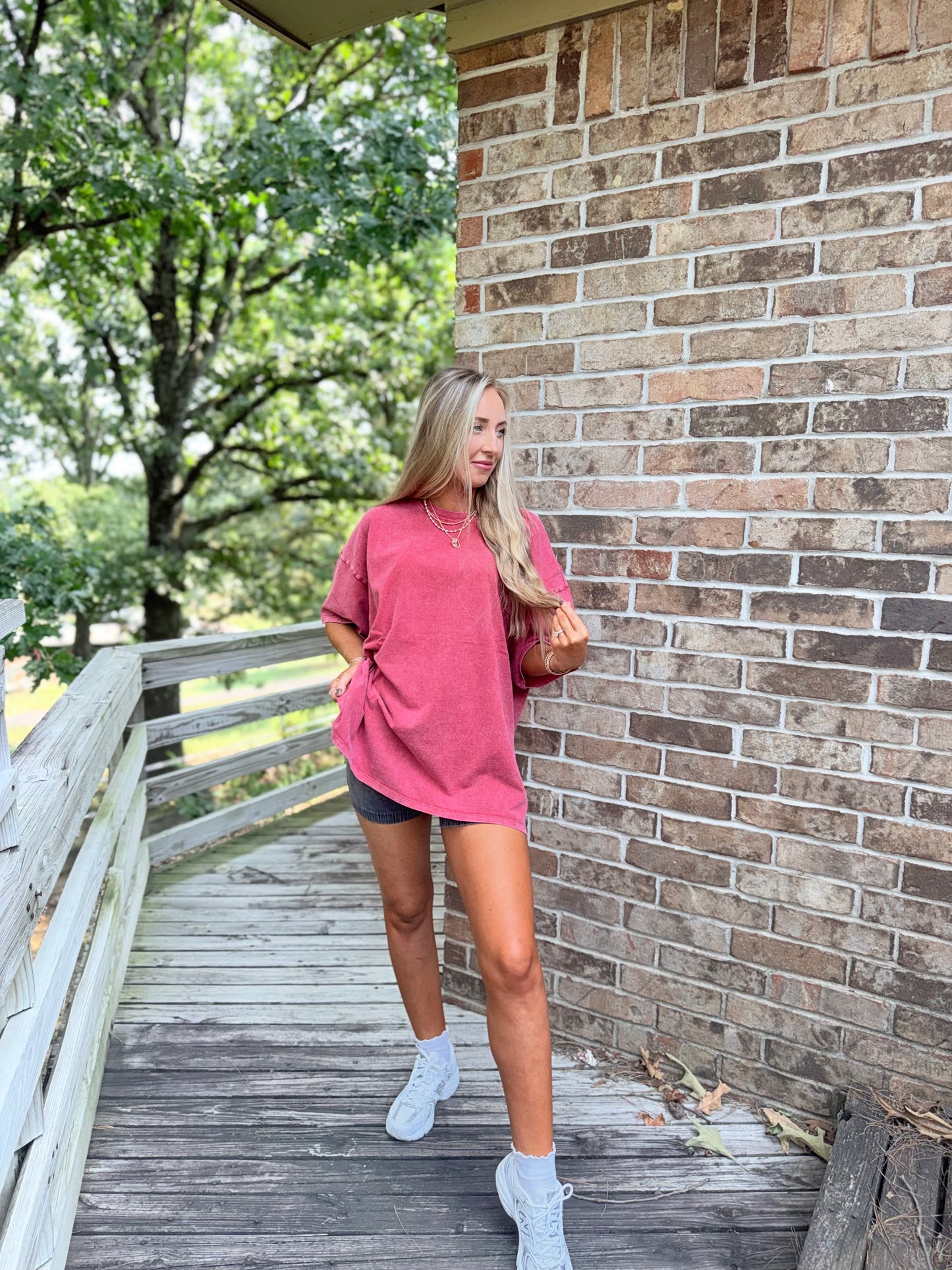 Gracelyn Oversized Tee - red