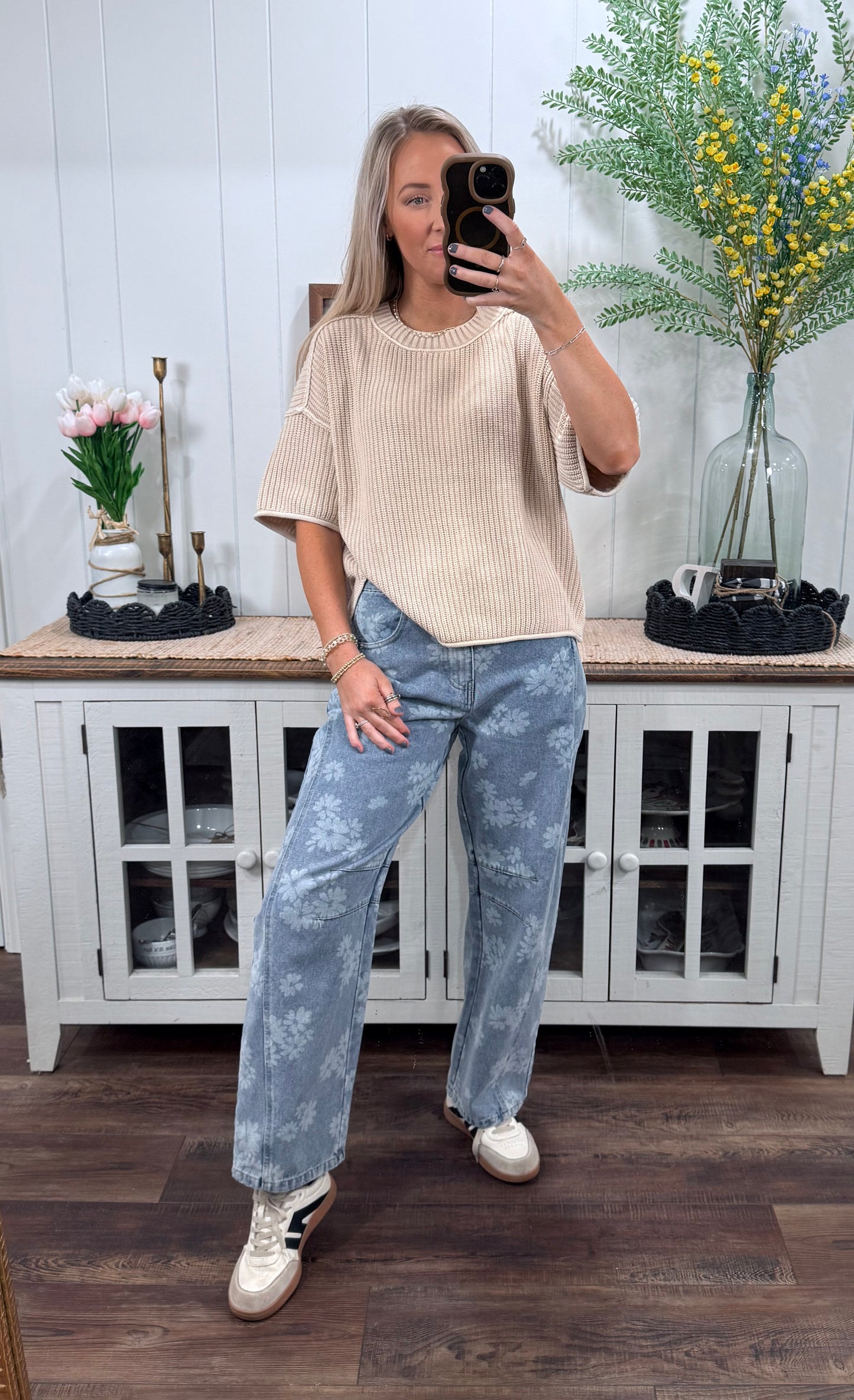 Mae Sweater Top - Khaki