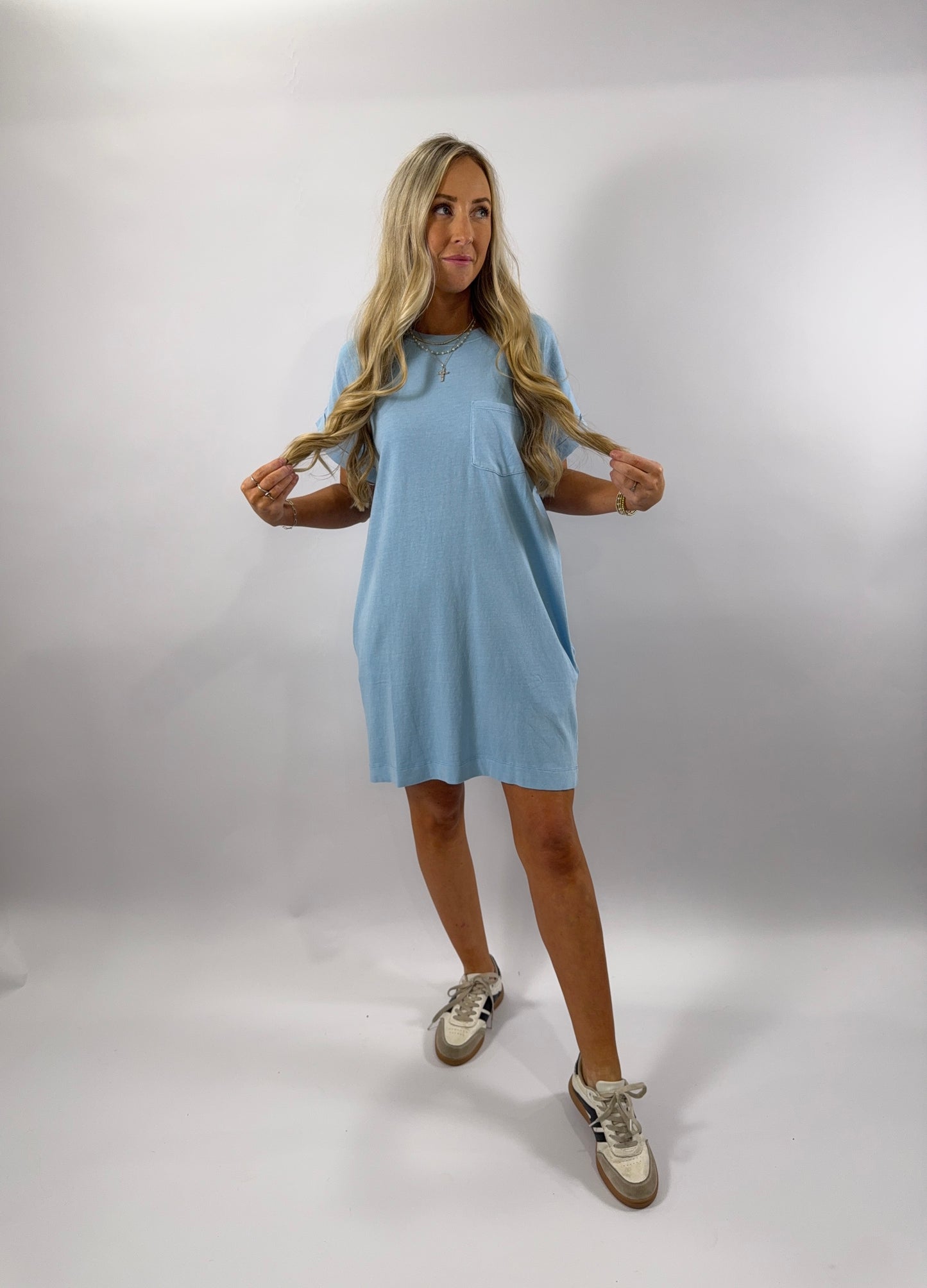 Katelyn Tshirt Dress - Blue